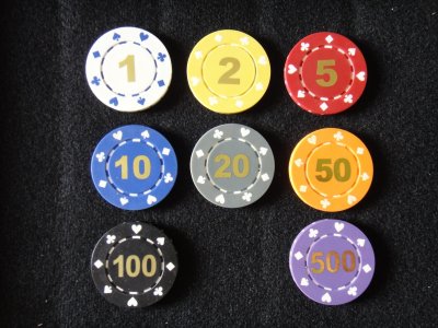 Numbered Suit Poker Chips